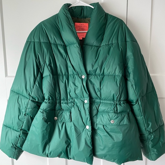 J. Crew Alps Signature Puffer Jacket Spruce Green sz L - Picture 2 of 9